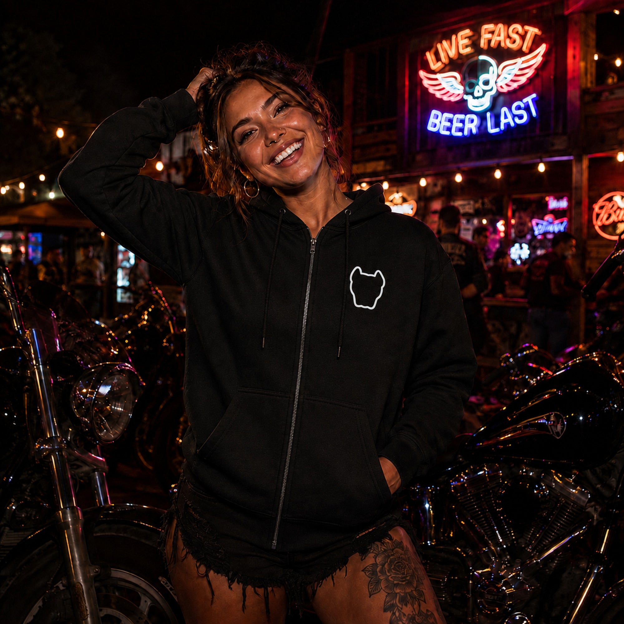 Dog Head Full-Zip Hoodie