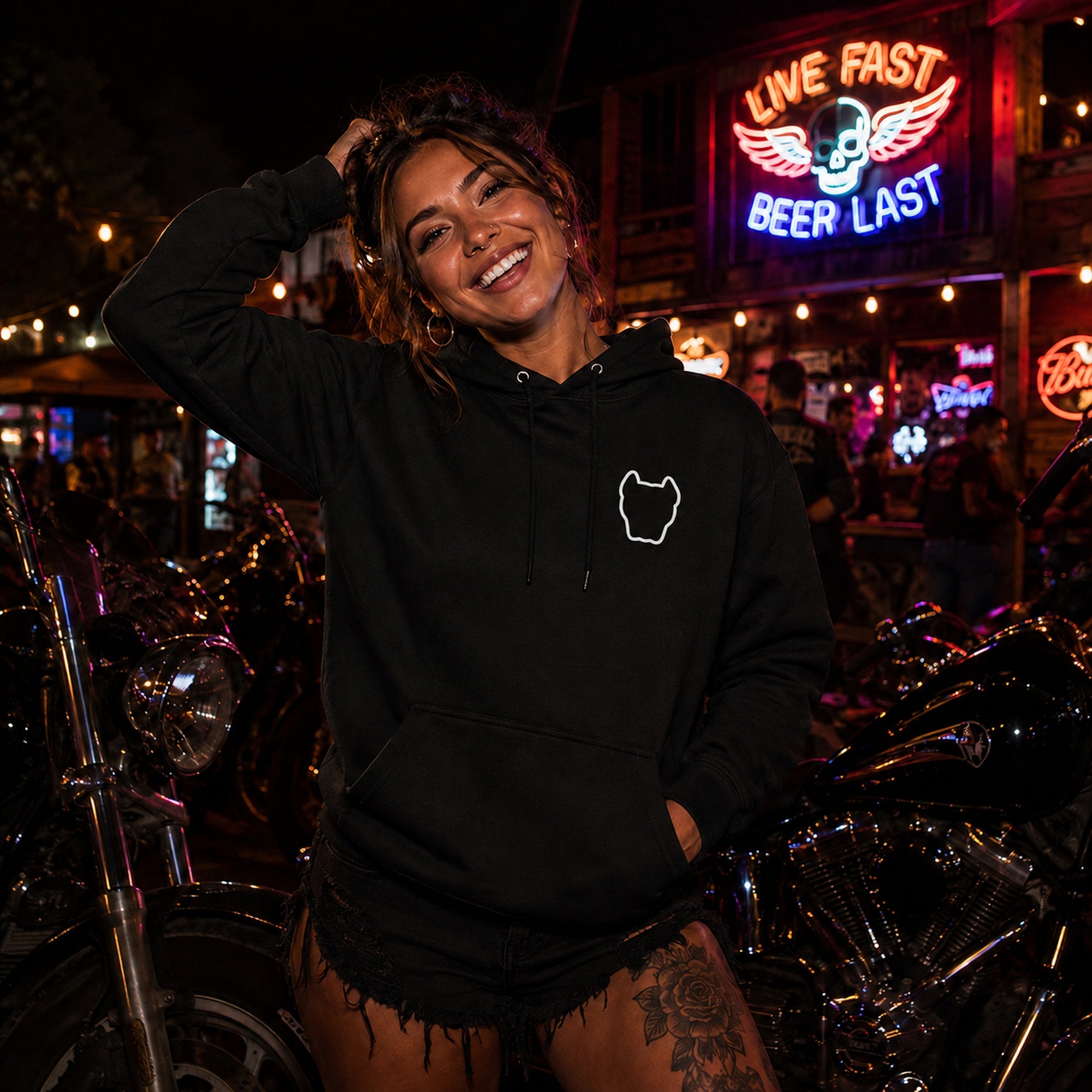 Dog Head Hoodie / Blank Back